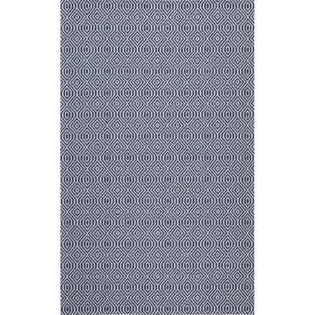 Flowers First 4 x 6 ft. Martha Stewart Contemporary Rectangle Flat Weave Rug Blue & Grey FL2149461